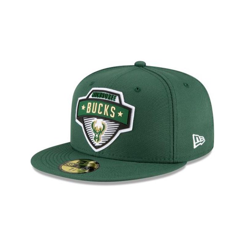 NBA Milwaukee Bucks Tip Off Edition 59Fifty Fitted (LDE2630) - Green New Era Caps